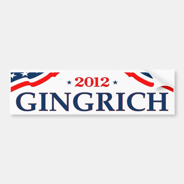 Autocollant De Voiture Président 2012 (v105) de Gingrich (Devant)