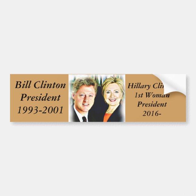 Autocollant De Voiture Président Bill Clinton et Président Hillary Clinto (Devant)