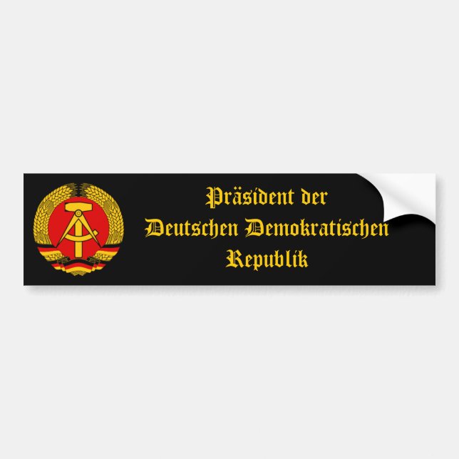 Autocollant De Voiture Président de l'Allemagne de l'Est de la RDA ! (Devant)