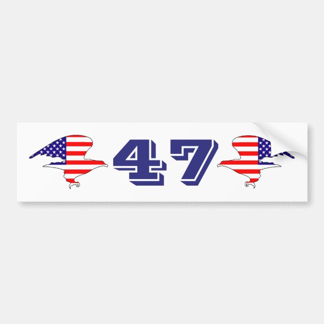 Autocollant De Voiture Président du PARTI UNITÉ Trump 47 drapeaux d'aigle (Devant)