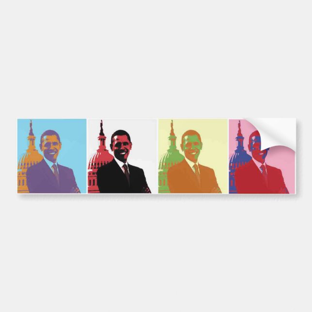 Autocollant De Voiture Président Obama Pop Art (Devant)