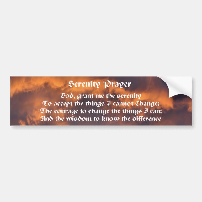 Autocollant De Voiture Prière de sérénité Matin Ciel Inspirationnel (Devant)