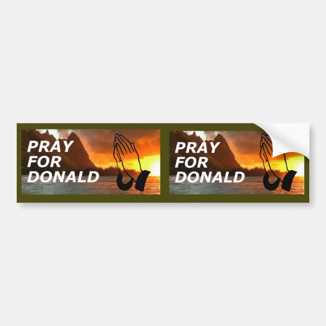 Autocollant De Voiture Priez pour Donald (Trump) (Devant)