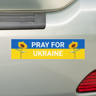 Autocollant De Voiture Priez pour l'Ukraine Drapeau de tournesol Jaune & 
