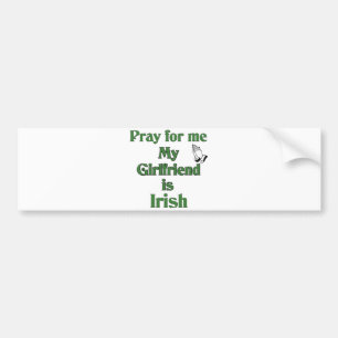 Autocollant De Voiture Priez pour moi que mon amie est irlandaise