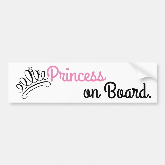Autocollant De Voiture "Princesse à bord" adhésif pour pare-chocs (Devant)