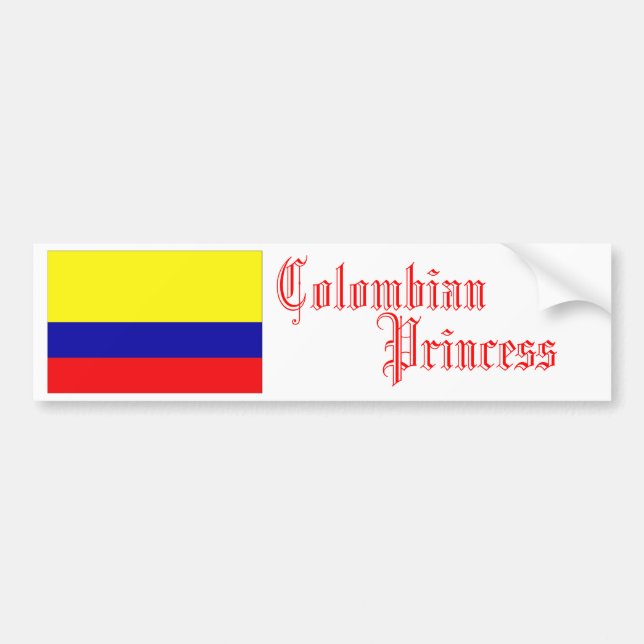 Autocollant De Voiture Princesse colombienne, adhésif pour pare-chocs (Devant)