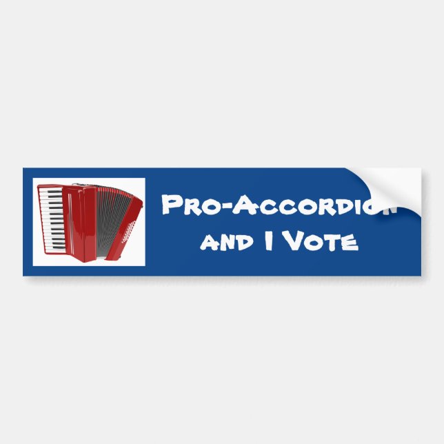 Autocollant De Voiture Pro-Accordion et moi votons politique (Devant)