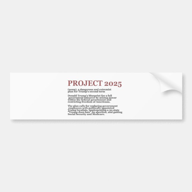 Autocollant De Voiture Pro Democracy Anti Project 2025 Trump républicain (Devant)