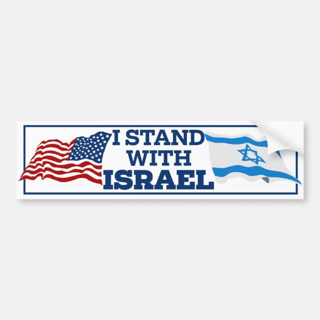 Autocollant De Voiture Pro-Israël Je Me Trouve Avec Israël (Devant)