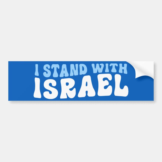 Autocollant De Voiture Pro-Israel Retro I Stand Avec Israël (Devant)