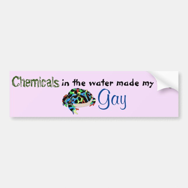 Autocollant De Voiture Produits Chimiques Fabriqués Ma Grenouille Gay (Devant)