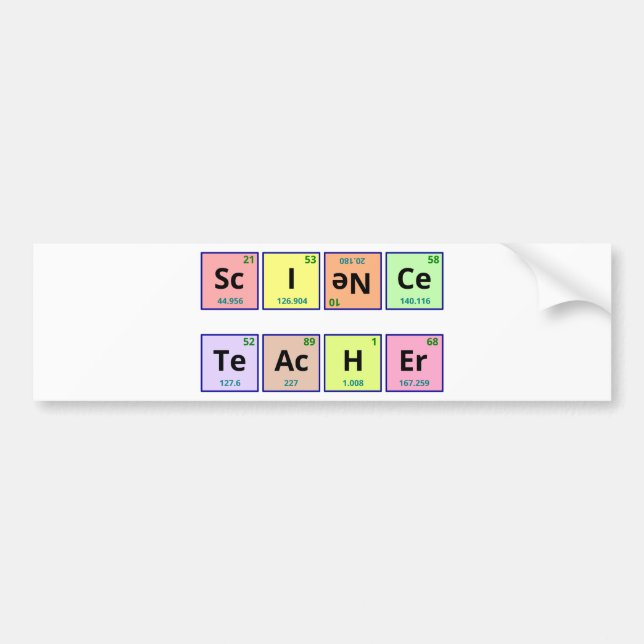 Autocollant De Voiture Professeur de Sciences (Devant)