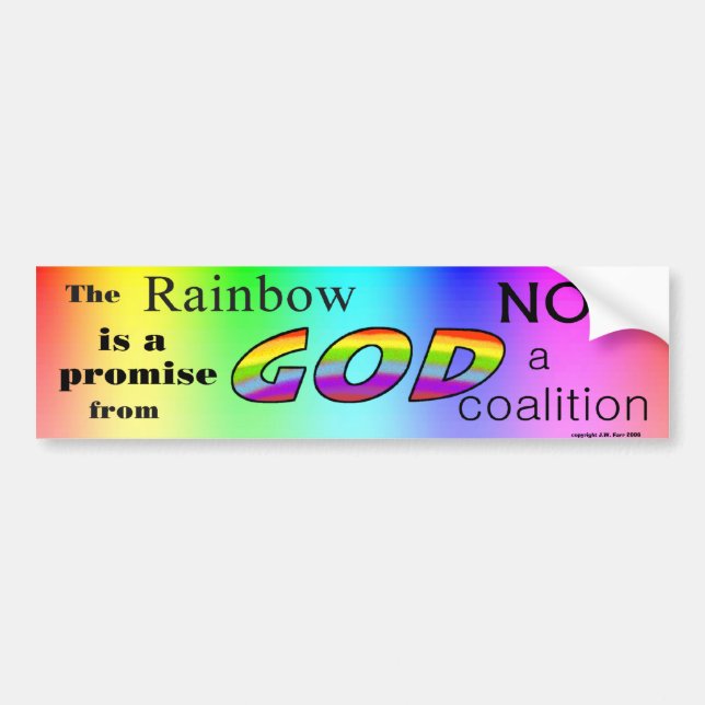 Autocollant De Voiture Promesse de l'arc-en-ciel de Dieu (Devant)