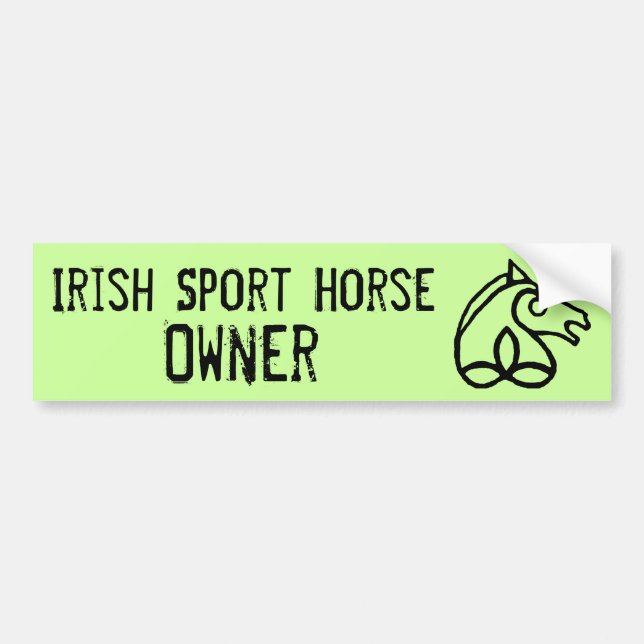 Autocollant De Voiture Propriétaire irlandais de cheval de sport - (Devant)