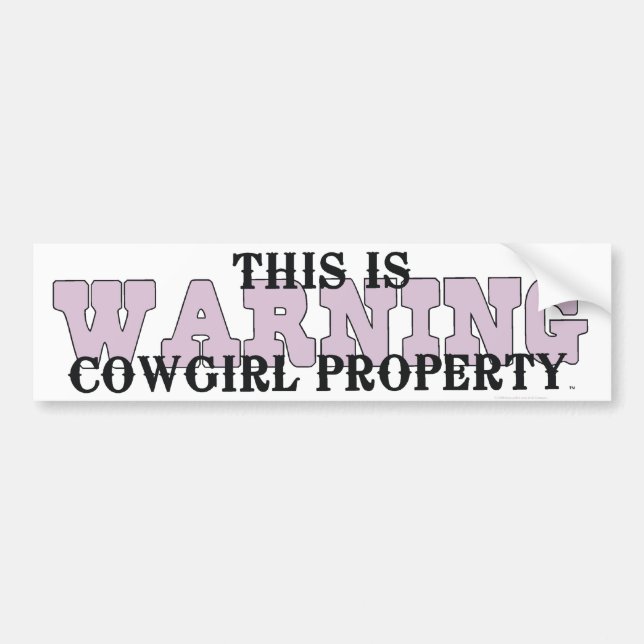 Autocollant De Voiture Propriété de cow-girl de PIÈCE EN T (Devant)