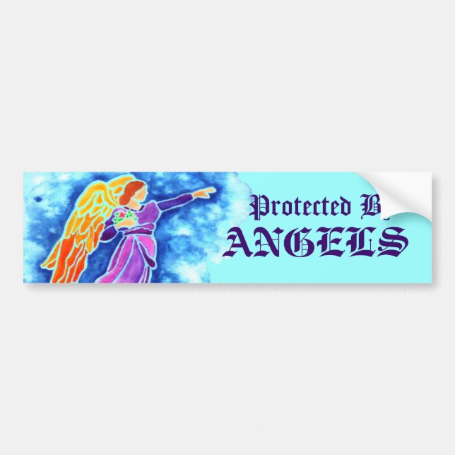 Autocollant De Voiture Protégé Par Anges Sticker Bumper (Devant)