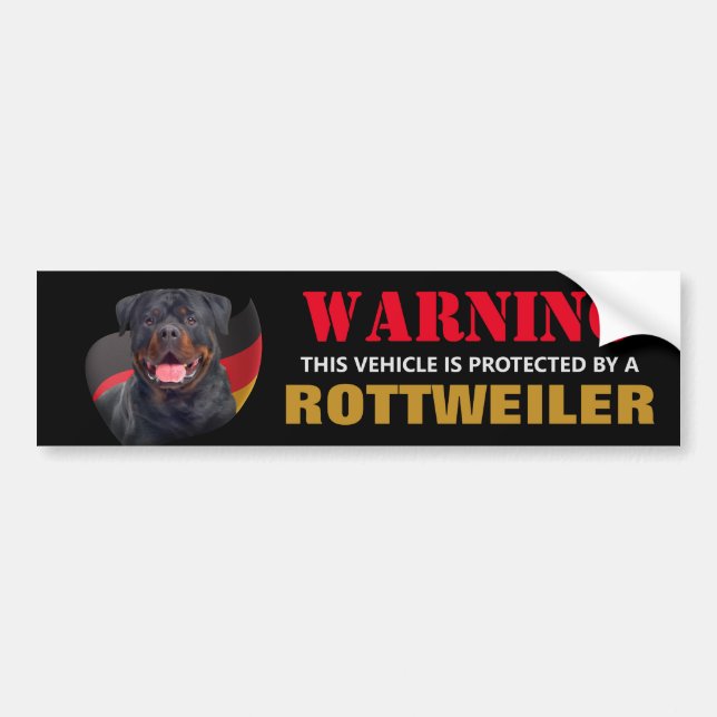 Autocollant De Voiture Protégé par un Rottweiler (Devant)