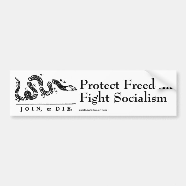 Autocollant De Voiture Protéger la liberté combattre le socialisme (Devant)