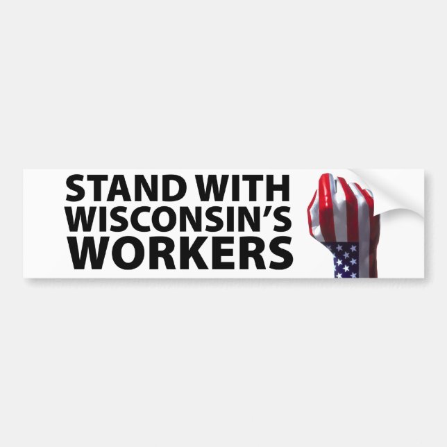 Autocollant De Voiture Protestations du Wisconsin (Devant)