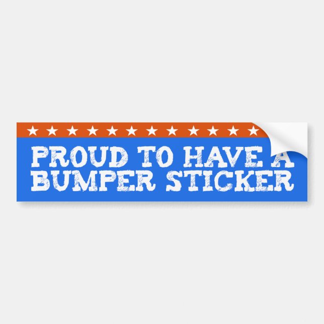 Autocollant De Voiture Proud to have a bumper sticker (Devant)