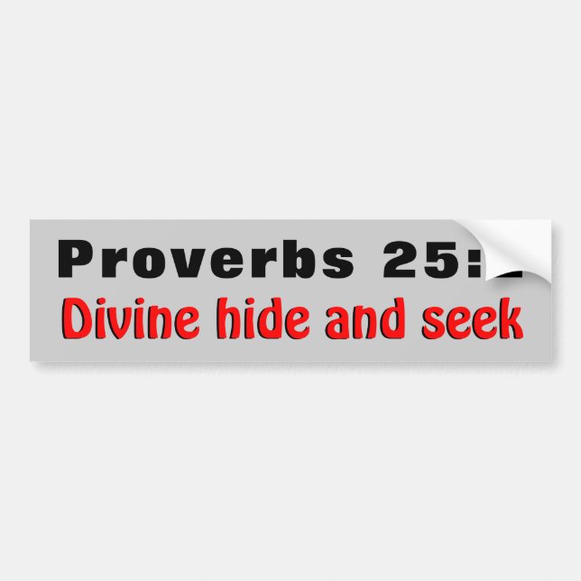Autocollant De Voiture Proverbes 25:2 Divin Cacher Et Chercher (Devant)