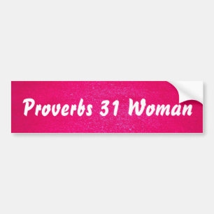 Autocollant De Voiture Proverbes 31 Femme arrière - plan rose