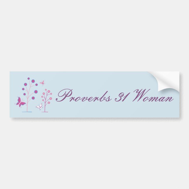 Autocollant De Voiture Proverbes 31 Femme aux beaux papillons (Devant)