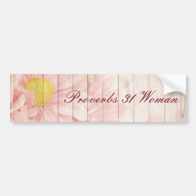 Autocollant De Voiture Proverbes 31 Femme Design Floral (Devant)