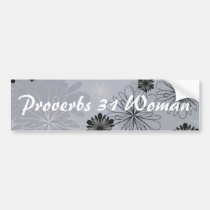Autocollant De Voiture Proverbes floraux noirs et gris 31