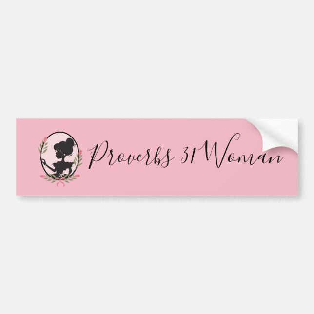 Autocollant De Voiture Proverbes mignons 31 Femme rose (Devant)