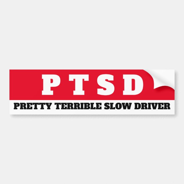 Autocollant De Voiture PTSD (Pilote Lent Plutôt Terrible) (Devant)