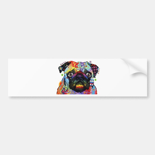 Autocollant De Voiture Pug (Devant)