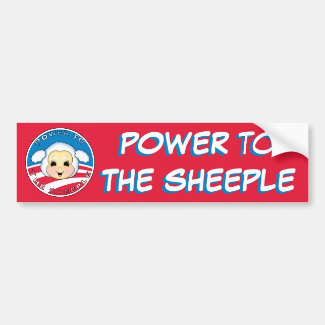 Autocollant De Voiture Puissance au Sheeple (Obama) (Devant)