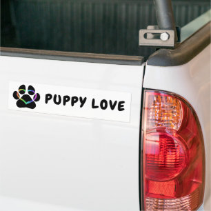 Autocollant De Voiture PUPPY LOVE Black
