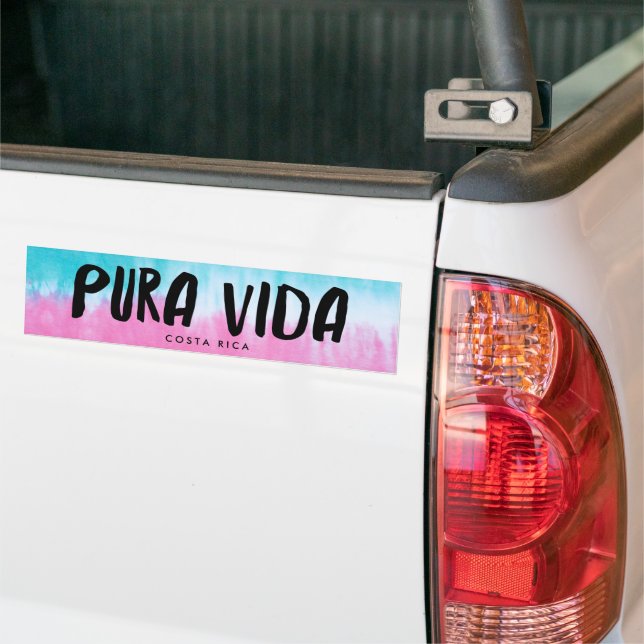 Autocollant De Voiture Pura Vida Tie Dye Costaricain Sticker (Sur camion)