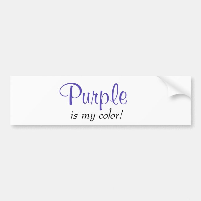 Autocollant De Voiture Purple, C'Est Ma Couleur Qui Dit (Devant)