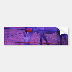 Autocollant De Voiture Purple Propriété Privée Horse