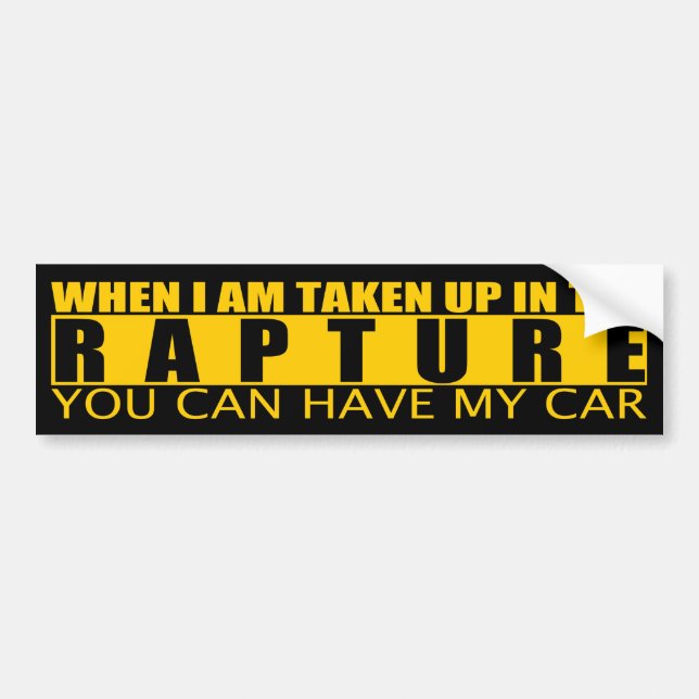 Autocollant De Voiture Quand je suis prise dans le Rapture... (Devant)