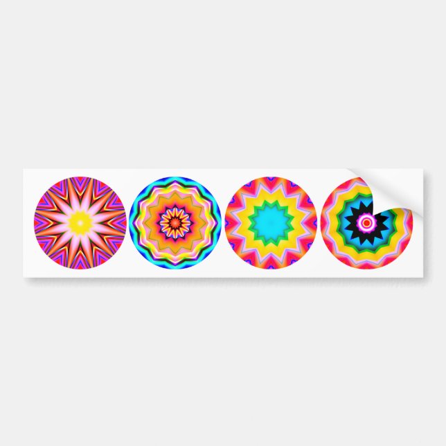 Autocollant De Voiture Quatre Mandalas fractales 02 (Devant)
