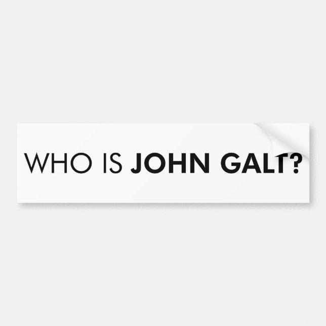 Autocollant De Voiture Qui est John Galt ? La question (Devant)
