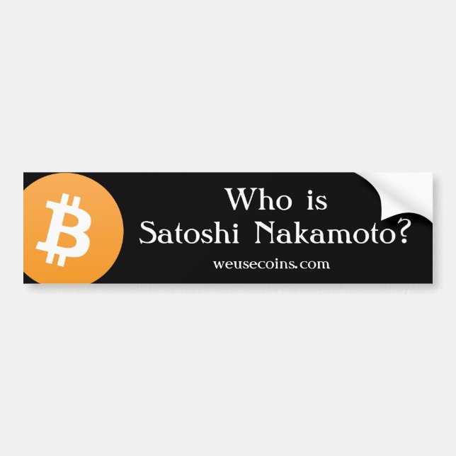 Autocollant De Voiture Qui est Satoshi Nakamoto ? Adhésif pour pare-chocs (Devant)