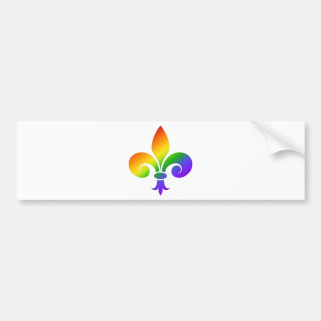 Autocollant De Voiture Rainbow Fleur de Lis de fantaisie (Devant)