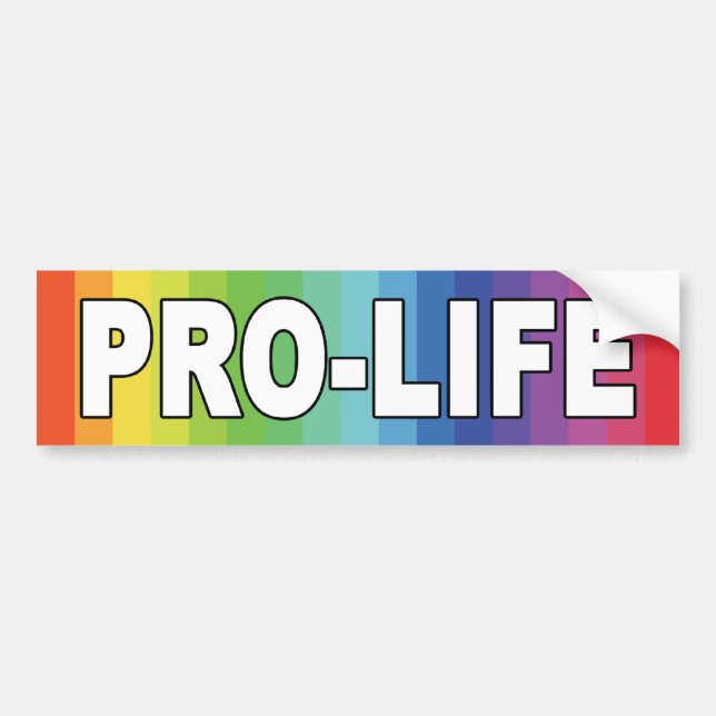 Autocollant De Voiture Rainbow Pro-Life (Devant)