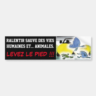 AUTOCOLLANT DE VOITURE RALENTIR SAUVE DES VIES HUMAINES ET ANIMALES
