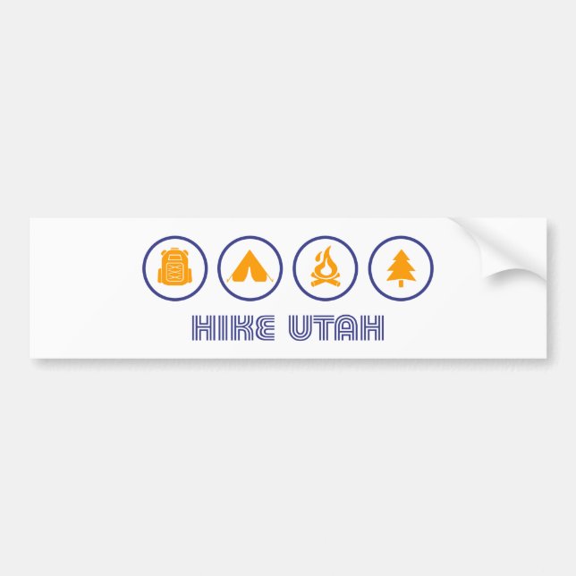 Autocollant De Voiture Randonnée Utah (Devant)