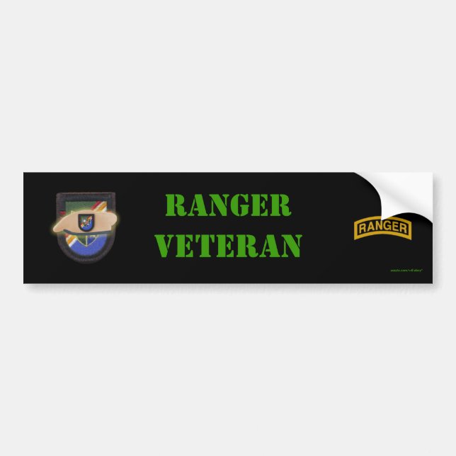 Autocollant De Voiture ranger de l' armée de terre fils vétérinaires 75e  (Devant)