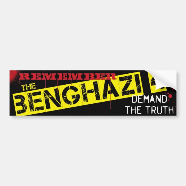 Autocollant De Voiture Rappelez-vous Benghazi 4 (Devant)