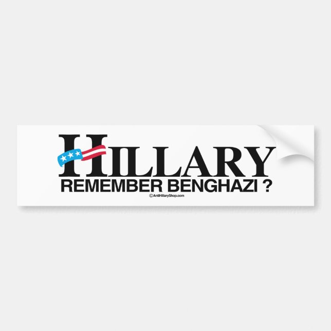 Autocollant De Voiture Rappelez-vous Benghazi - Anti-Hillary - .png (Devant)