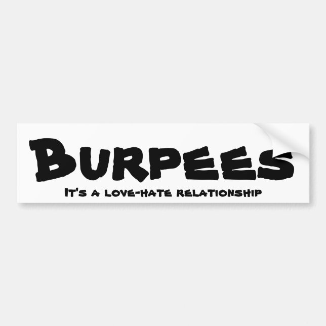 Autocollant De Voiture Rapport d'amour/haine de Burpees (Devant)